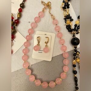 NWT rose jade necklace (without earrings!)